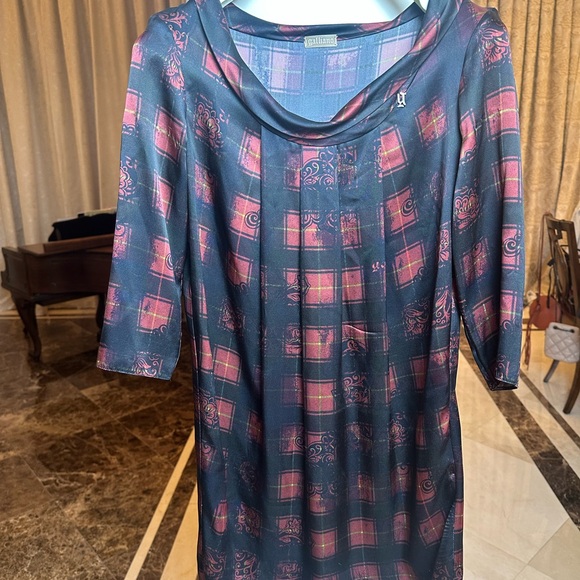 John Galliano Silk Dress | Elegant Plaid Print | Designer Luxury - Picture 3 of 16